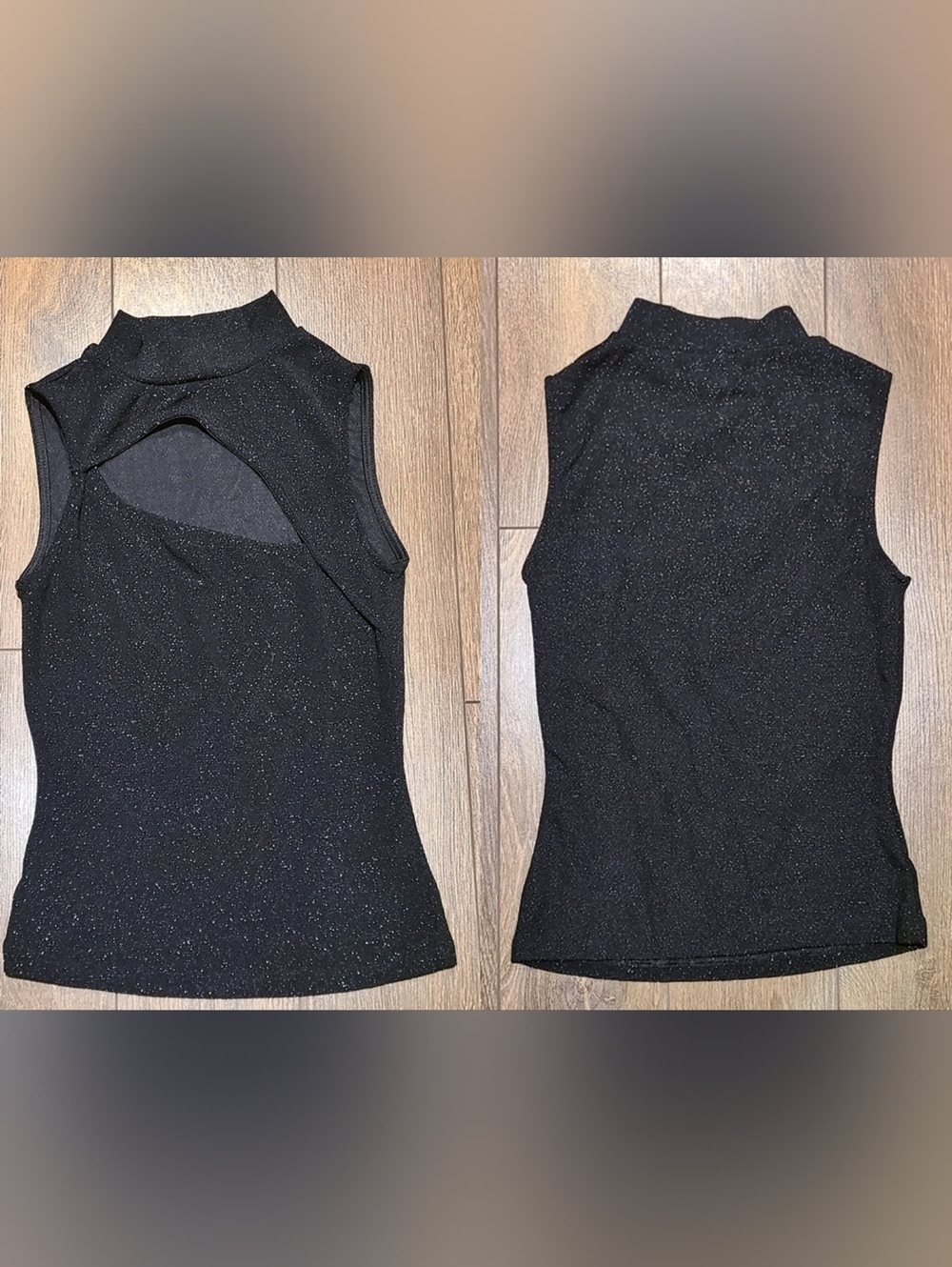 Renuar - (Size 4) Black Sparkly Cut Out Women's Top